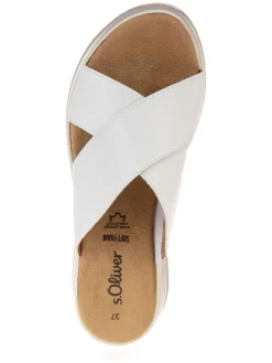 s.Oliver Clogs & Pantoletten^Leder-Pantoletten in Weiß
