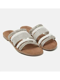 Lazamani Clogs & Pantoletten^Leder-Pantoletten in Weiß