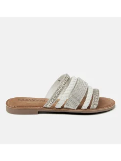 Lazamani Clogs & Pantoletten^Leder-Pantoletten in Weiß