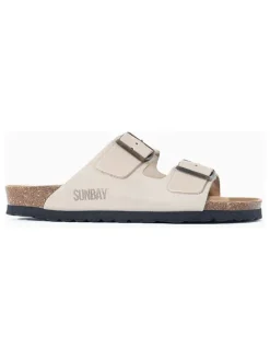 Sunbay Clogs & Pantoletten^Leder-Pantoletten "Trefle" in Beige