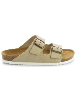 Leder-Pantoletten "Trefle" in Beige>Sunbay Outlet
