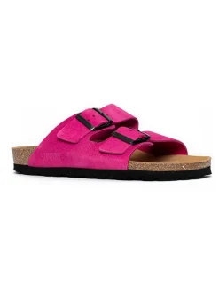 Sunbay Clogs & Pantoletten^Leder-Pantoletten "Trefle" in Fuchsia