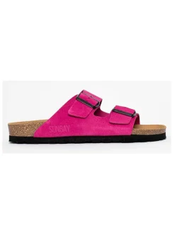 Sunbay Clogs & Pantoletten^Leder-Pantoletten "Trefle" in Fuchsia