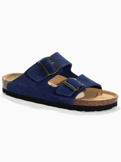 Sunbay Clogs & Pantoletten^Leder-Pantoletten "Trefle" in Dunkelblau