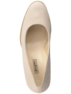 Leder-Pumps in Beige><noscript><img width=