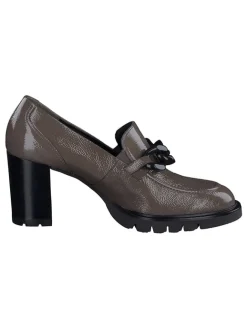Leder-Pumps in Braun/ Schwarz><noscript><img width=