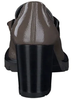 Leder-Pumps in Braun/ Schwarz><noscript><img width=