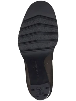 Leder-Pumps in Braun/ Schwarz><noscript><img width=