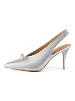 Leder-Pumps "Come Across" in Silber>loft37 Best