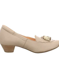 Leder-Pumps in Beige><noscript><img width=