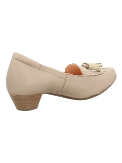 Leder-Pumps in Beige><noscript><img width=