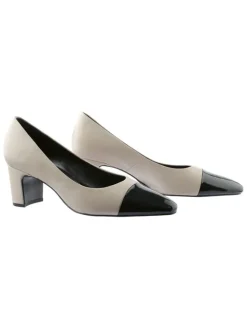 Leder-Pumps in Beige/ Schwarz>Högl Clearance