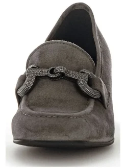Leder-Pumps in Braun><noscript><img width=