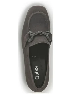 Leder-Pumps in Braun><noscript><img width=