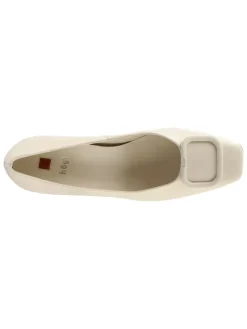 Leder-Pumps in Creme><noscript><img width=