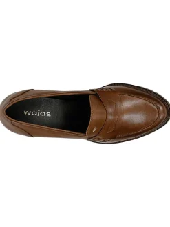 Leder-Pumps in Hellbraun><noscript><img width=