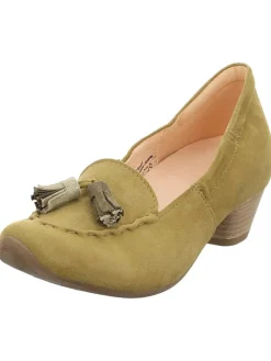 Leder-Pumps in Khaki>Think! Clearance