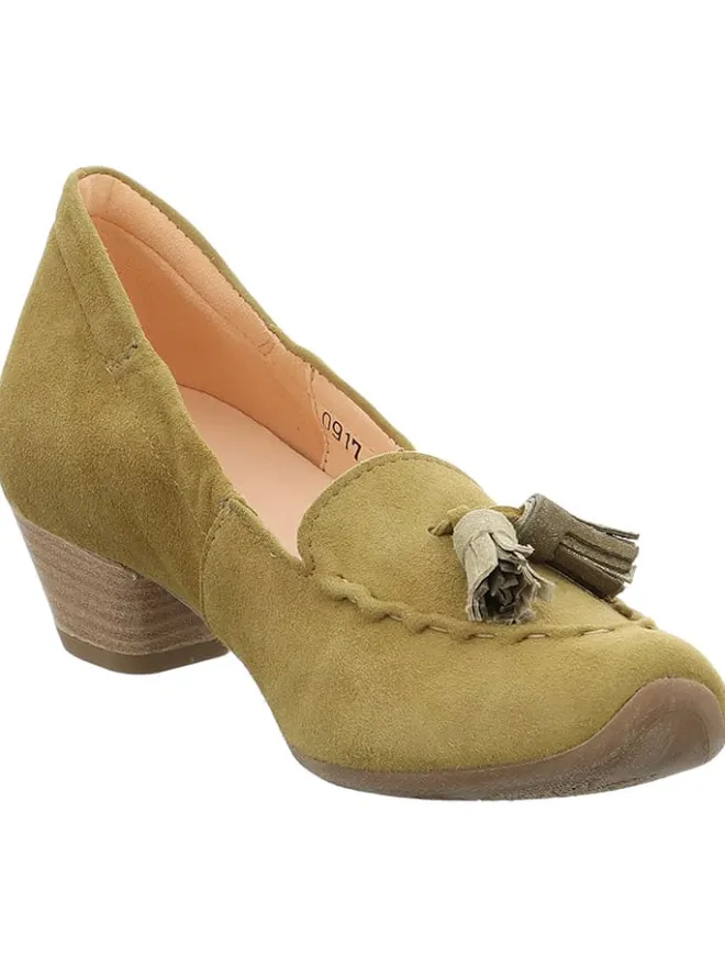 Leder-Pumps in Khaki>Think! Clearance