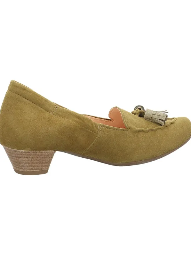 Leder-Pumps in Khaki>Think! Clearance