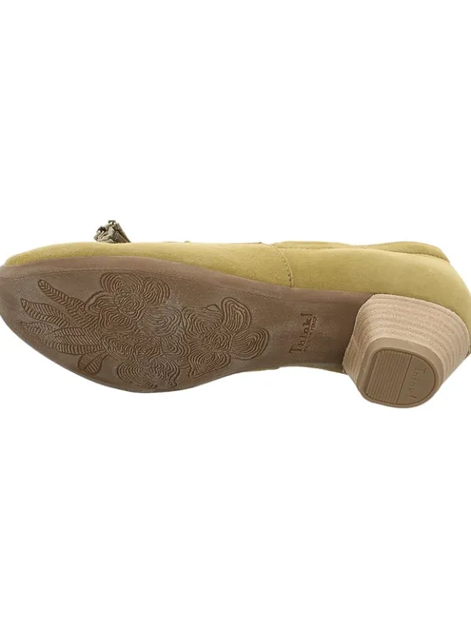 Leder-Pumps in Khaki>Think! Clearance