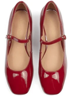 Leder-Pumps in Rot><noscript><img width=