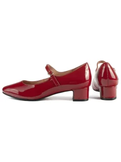 Leder-Pumps in Rot><noscript><img width=