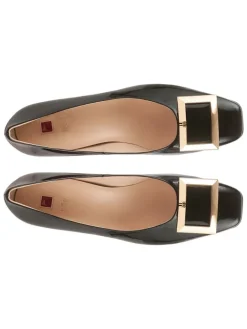 Leder-Pumps in Schwarz><noscript><img width=
