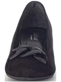 Leder-Pumps in Schwarz><noscript><img width=