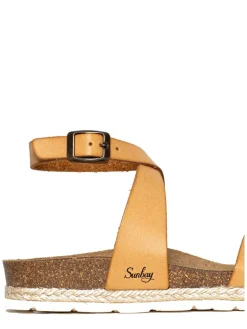 Leder-Sandalen "Dorado" in Hellbraun>Sunbay Discount