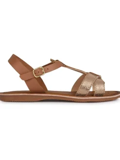 Leder-Sandalen "Eolie" in Hellbraun>Geox Outlet