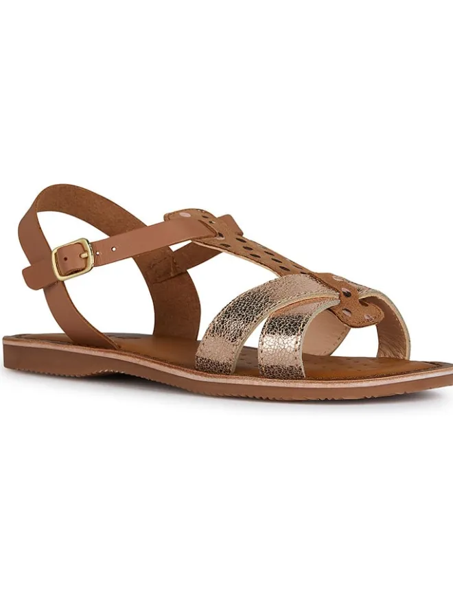 Leder-Sandalen "Eolie" in Hellbraun>Geox Outlet