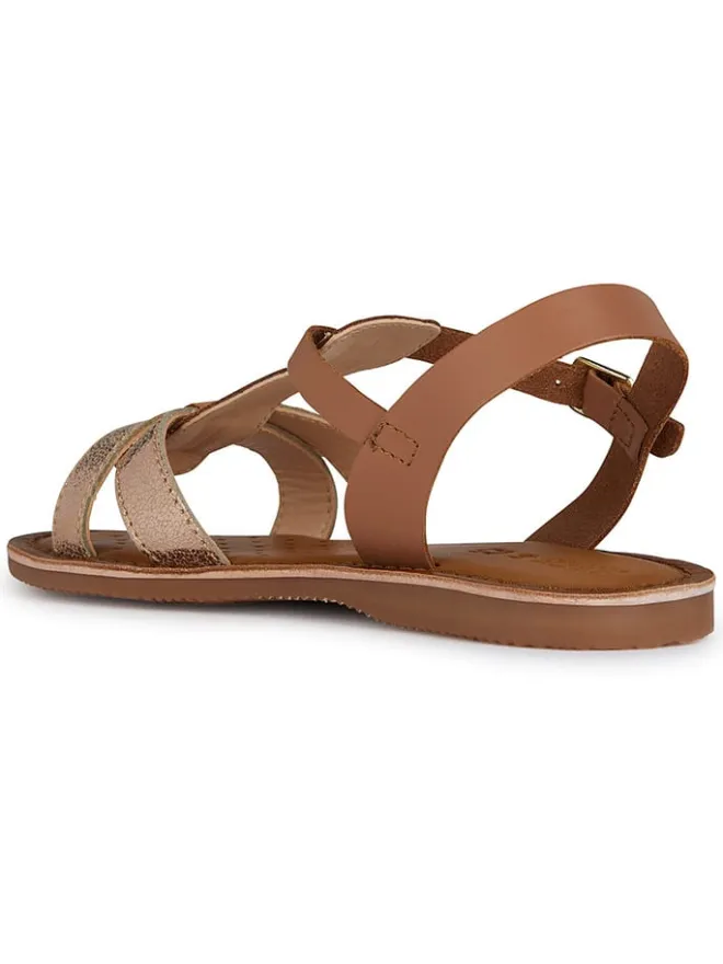 Leder-Sandalen "Eolie" in Hellbraun>Geox Outlet
