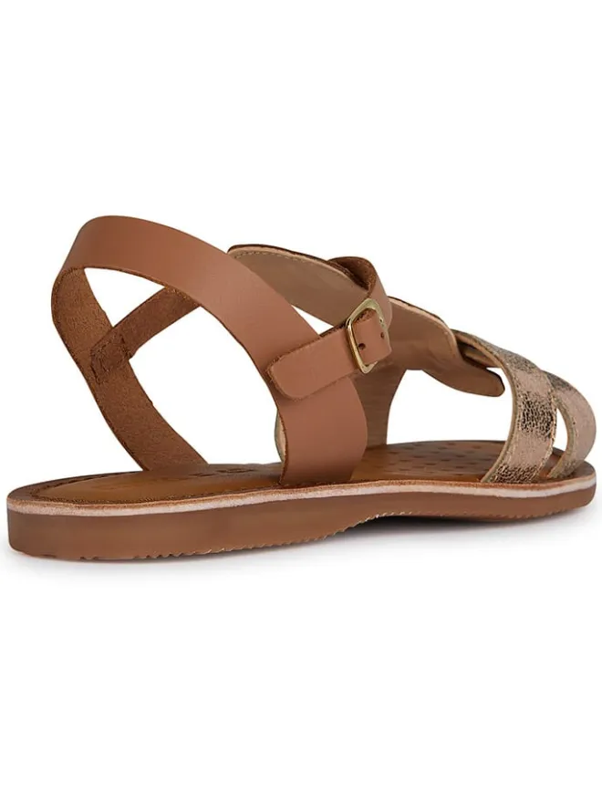 Leder-Sandalen "Eolie" in Hellbraun>Geox Outlet