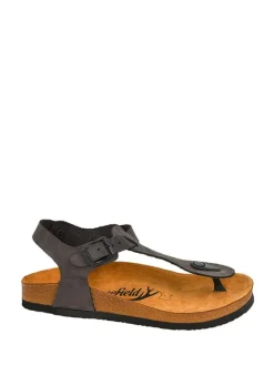 Leder-Sandalen in Anthrazit>Moosefield Online