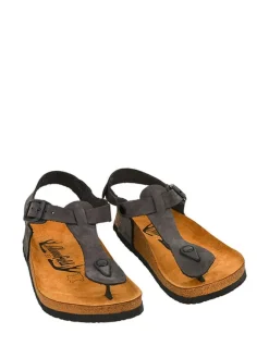 Leder-Sandalen in Anthrazit>Moosefield Online