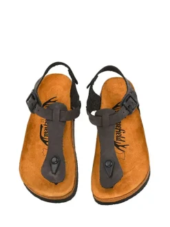 Leder-Sandalen in Anthrazit><noscript><img width=