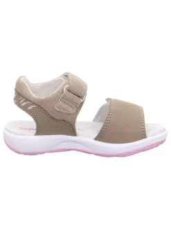 Leder-Sandalen in Beige><noscript><img width=
