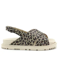 Goby Sandalen^Leder-Sandalen in Beige/ Schwarz/ Dunkelbraun