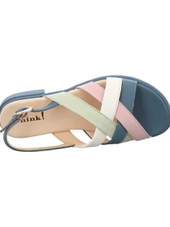 Think! Sandalen^Leder-Sandalen in Blau/ Rosa/ Weiß