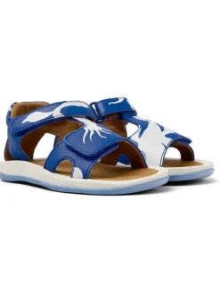 Leder-Sandalen in Blau/ Weiß>Camper New