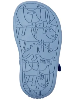 Leder-Sandalen in Blau/ Weiß><noscript><img width=