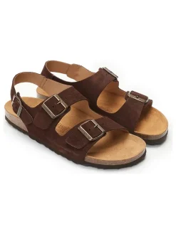 Mandel Sandalen & Pantoletten^Leder-Sandalen in Braun