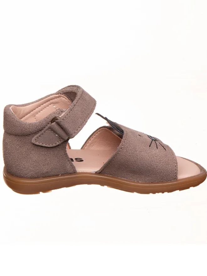 Leder-Sandalen in Braun>kmins Online