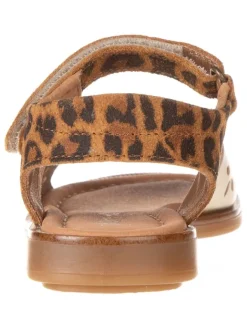 Leder-Sandalen in Braun/ Gold><noscript><img width=