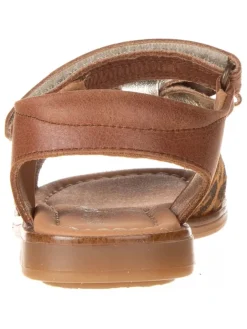 Leder-Sandalen in Braun/ Gold><noscript><img width=