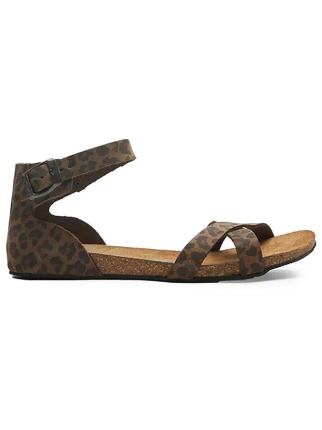 Leder-Sandalen in Braun/ Schwarz>Comfortfusse New