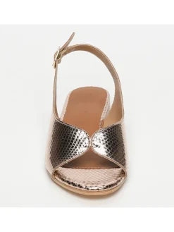 CALANK Sandalen^Leder-Sandalen in Gold