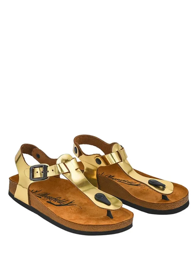 Leder-Sandalen in Gold>Moosefield Outlet