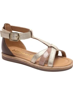 bisgaard Sandalen·Sandalen^Leder-Sandalen in Gold/ Braun