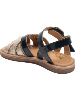bisgaard Sandalen·Sandalen^Leder-Sandalen in Gold/ Dunkelblau